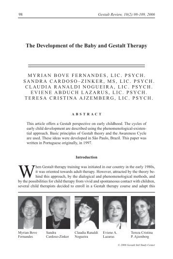 The Development of the Baby and Gestalt Therapy