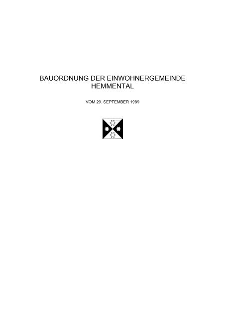 bauordnung der einwohnergemeinde hemmental - GIS - Kanton ...