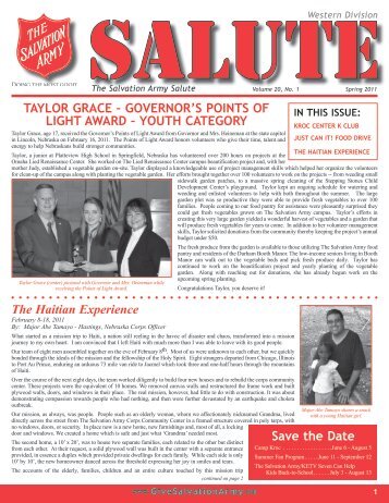 Taylor Grace – Governor's PoinTs of liGhT award ... - Salvation Army