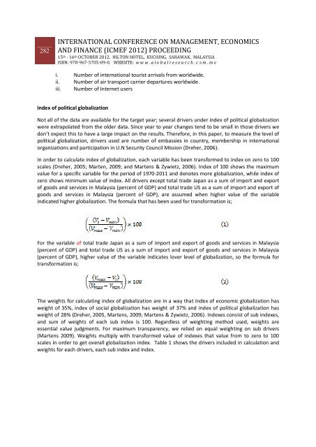 (icmef 2012) proceeding developing standardized economic drivers f