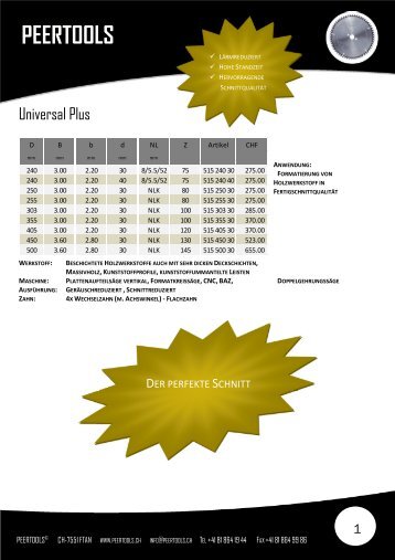  PEERTOOLS AG   HM Kreissäge Universal Plus