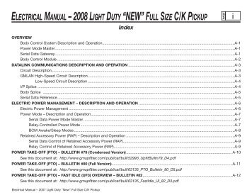 ELECTRICAL MANUAL – 2008 LIGHT DUTY “NEW ... - GM UPFITTER