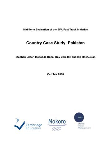 Country Case Study: Pakistan - Global Partnership for Education