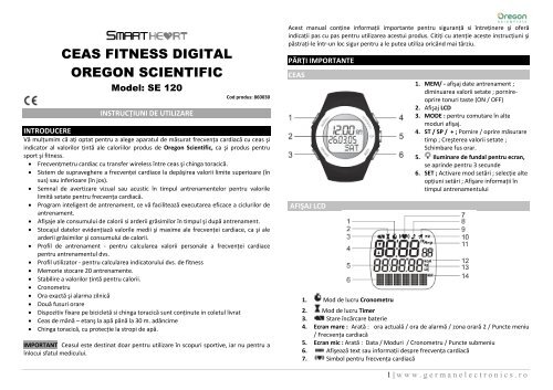 CEAS FITNESS DIGITAL OREGON SCIENTIFIC - German Electronics