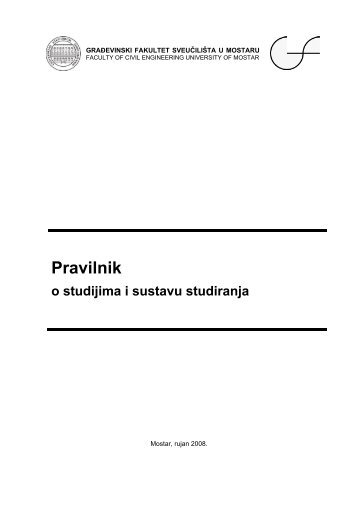 Pravilnik o studijima i sustavu studiranja - Građevinski fakultet