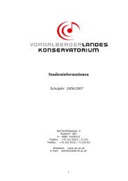 LANDESKONSERVATORIUM FÜR VORARLBERG