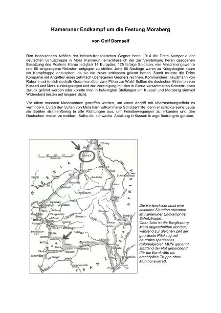 Kameruner Endkampf um die Festung Moraberg - Golf Dornseif