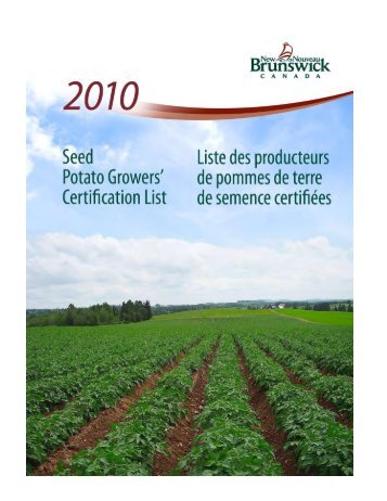 new brunswick seed potato growers - Gouvernement du Nouveau ...