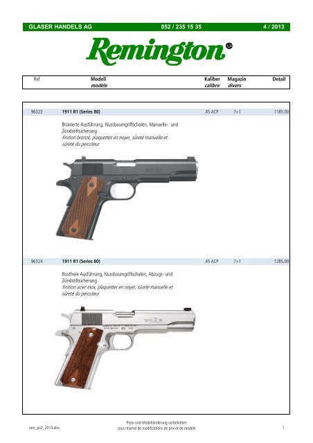 Remington - Glaser Handels AG