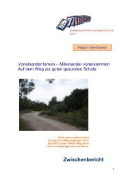 Dokumentation Schulprojekte in Oberbayern - Gesundheit und Schule