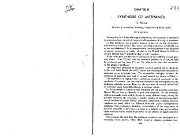 SYNTHESIS OF METHANOL - Giulio Natta