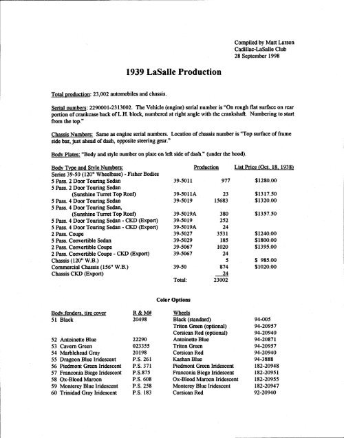 1939 LaSalle Production - GM Heritage Center