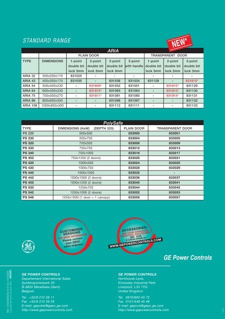 Polyester General Purpose Enclosures - G E Power Controls