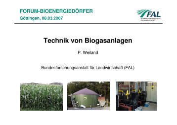 Technik von Biogasanlagen - Galerie Göttinger Land