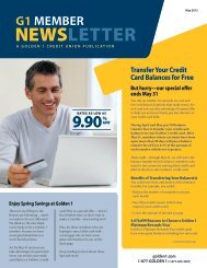 NEWSLETTER - The Golden 1 Credit Union