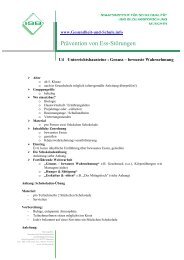 Prävention von Ess-Störungen - Gesundheit und Schule