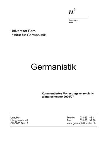 Kommentiertes - Institut für Germanistik - Universität Bern