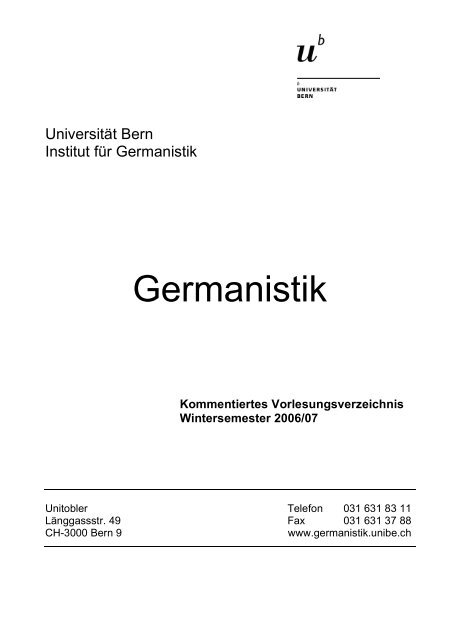 Kommentiertes - Institut für Germanistik - Universität Bern