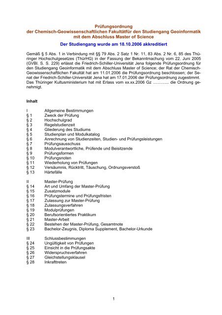 Prüfungsordnung der Chemisch-Geowissenschaftlichen Fakultätfür ...