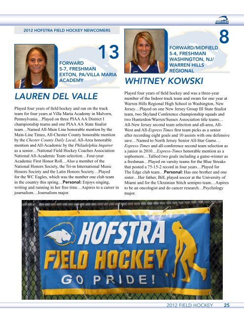 field hockey - GoHofstra.com