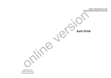 What is Bath “PUVA” Therapy?