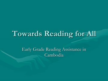 Towards Reading for All - Global Partnership for Education