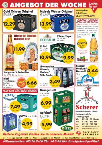 ANGEBOT DER WOCHE Greifen - Getränkefachmarkt Scherer