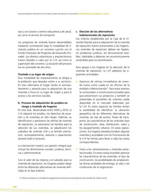 Reasentamiento preventivo de poblaciones en riesgo de ... - GFDRR