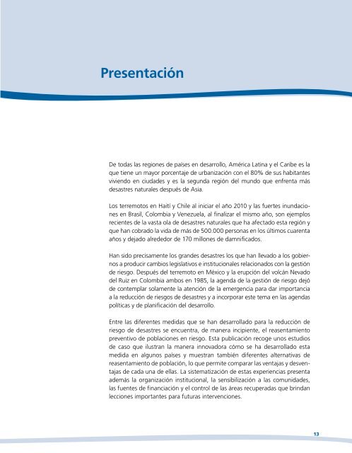 Reasentamiento preventivo de poblaciones en riesgo de ... - GFDRR