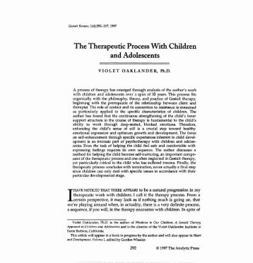 The Therapeutic Process With Children and Adolescents - Gestalt ...