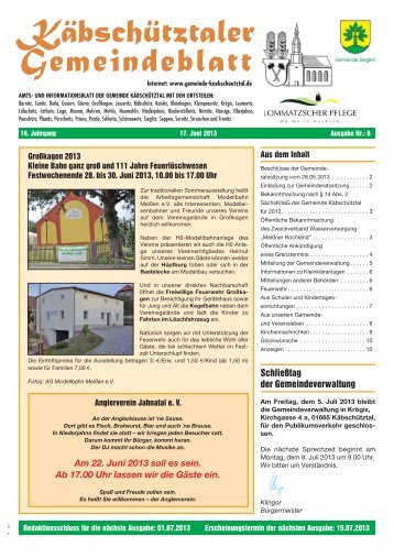 Käbschütztaler Gemeindeblatt - Gemeinde Käbschütztal