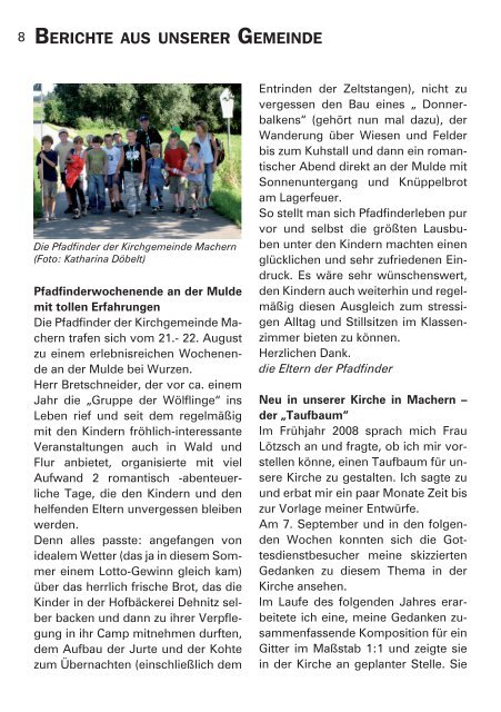 Kirchenblatt Oktober / November 2010 NR. 17 - Gemeinde Machern