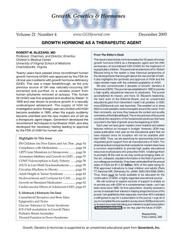 Growth, Genetics & Hormones - GGH Journal