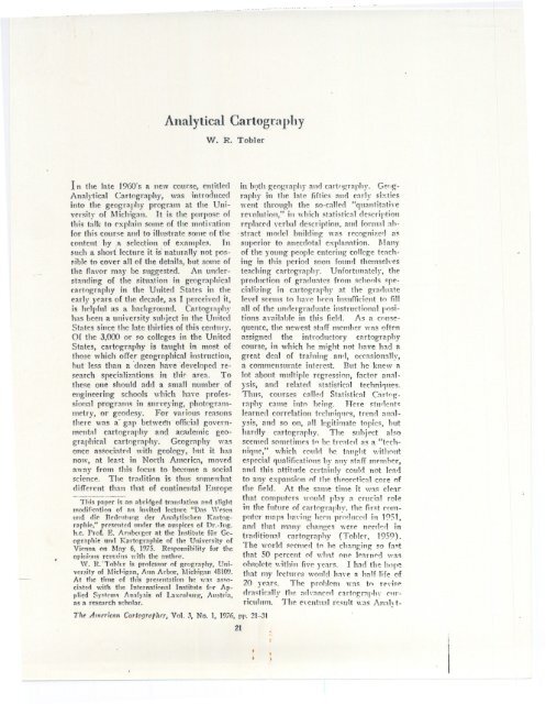 Tobler 1976 - Department of Geography