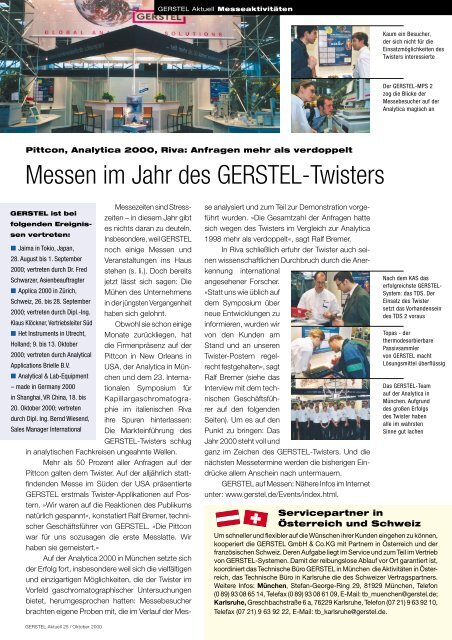 GERSTEL Aktuell Nr. 25 (pdf; 3,61 MB) - Gerstel GmbH & Co.KG