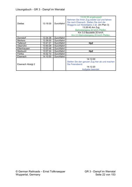 Lösungsbuch German Railroads - Vol.3