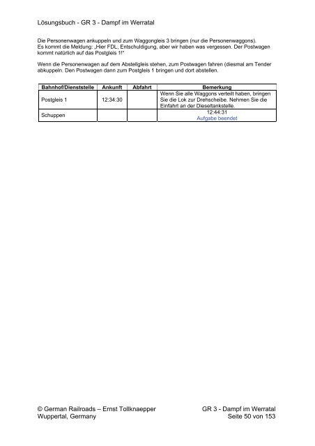 Lösungsbuch German Railroads - Vol.3