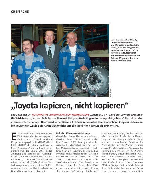 ?Toyota kapieren, nicht kopieren? - Global Value Management