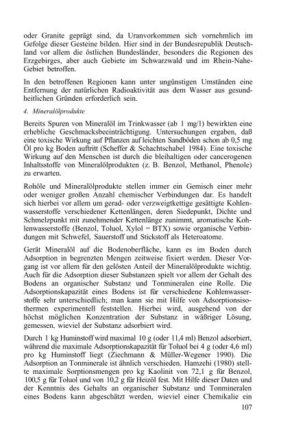 Das Verhalten von Umweltchemikalien in Boden und Grundwasser