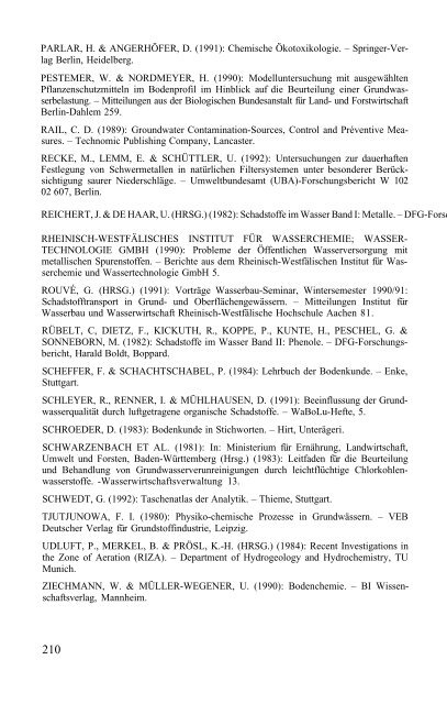 Das Verhalten von Umweltchemikalien in Boden und Grundwasser