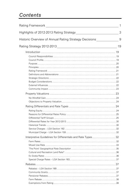 CITY OF GREATER GEELONG 2012-2013 Rating StRategy