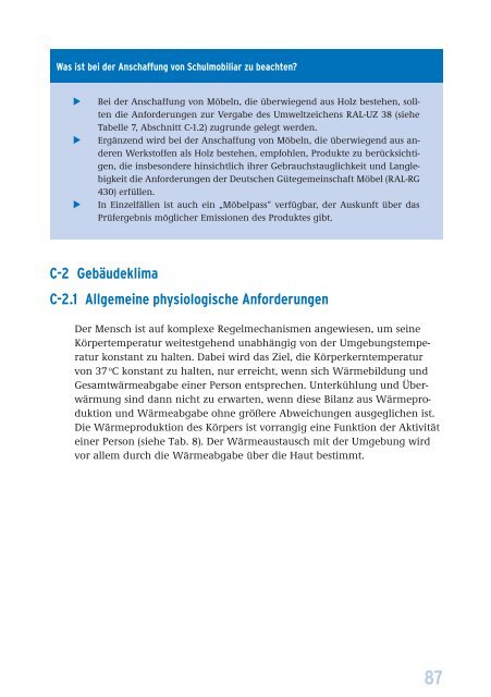 Leitfaden für die Innenraumhygiene in Schulgebäuden, Ausgabe 2008