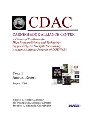 Carnegie/DOE Alliance Center (CDAC): - Geophysical Laboratory