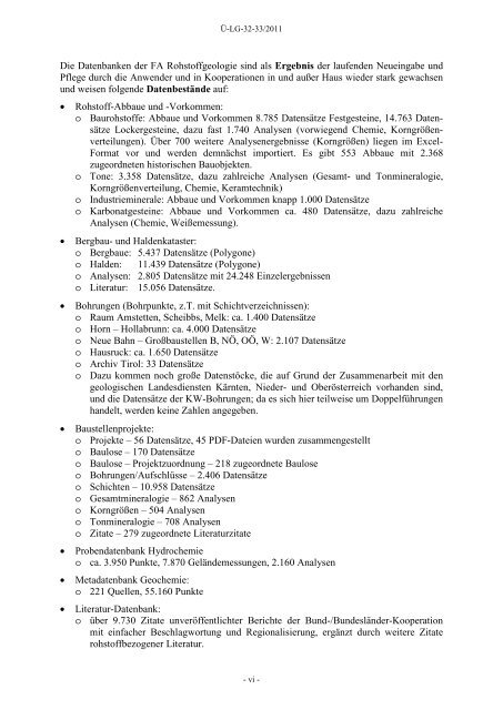 Projektbericht - Geologische Bundesanstalt