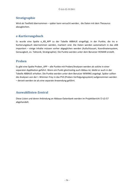 Projektbericht - Geologische Bundesanstalt