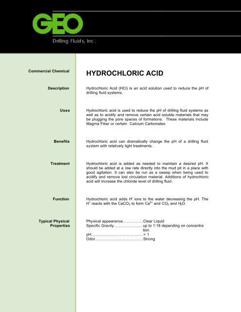 Product Description - GEO Drilling Fluids, Inc.