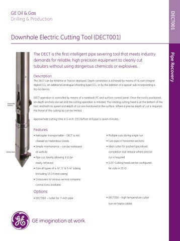 Downhole Electric Cutting Tool (DECT001) - GE Energy