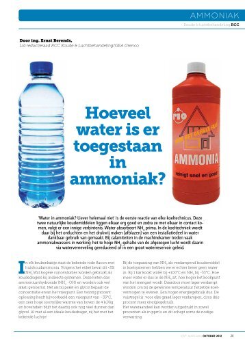 Hoeveel water is er toegestaan in ammoniak? - GEA Refrigeration ...