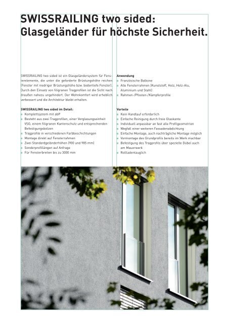 SWISSRAILING two sided Prospekt - Glas Trösch Beratungs-GmbH