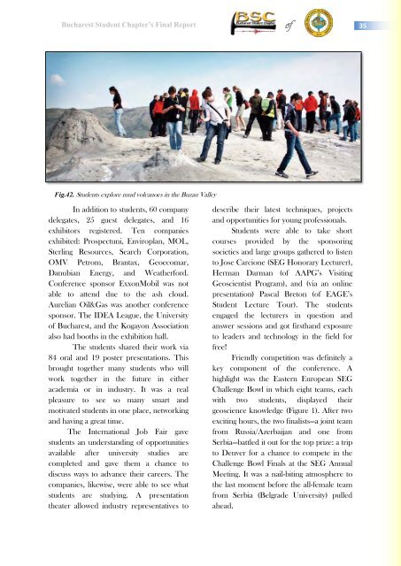 Final Report of the Bucharest Student Chapter of AAPG - geo.edu.ro